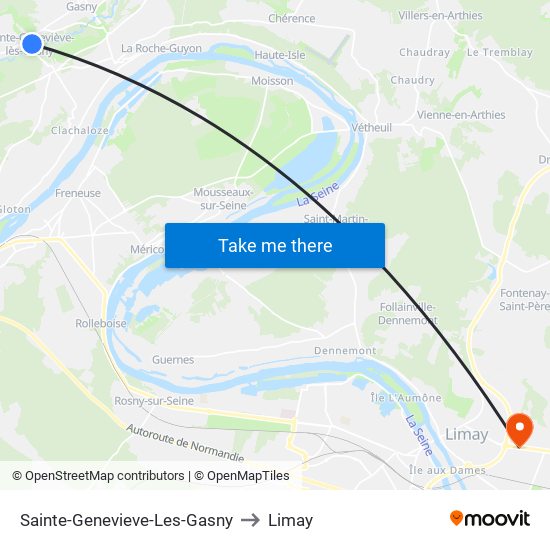 Sainte-Genevieve-Les-Gasny to Limay map