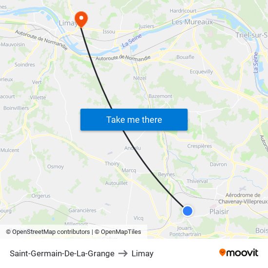 Saint-Germain-De-La-Grange to Limay map