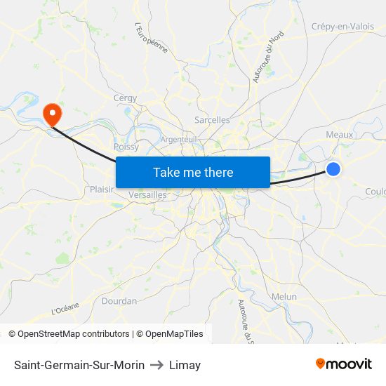Saint-Germain-Sur-Morin to Limay map