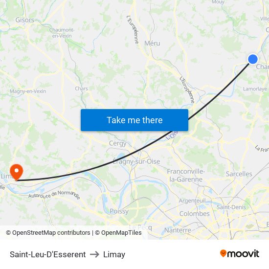 Saint-Leu-D'Esserent to Limay map
