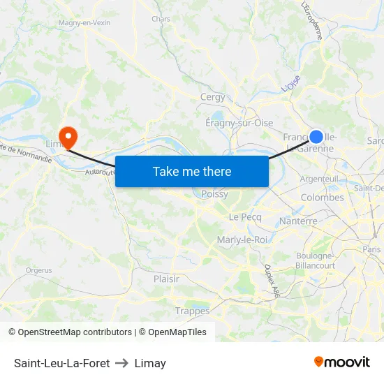 Saint-Leu-La-Foret to Limay map