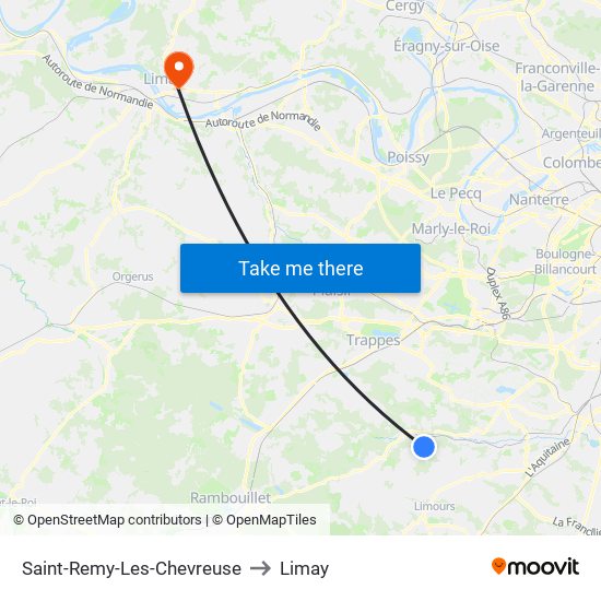 Saint-Remy-Les-Chevreuse to Limay map