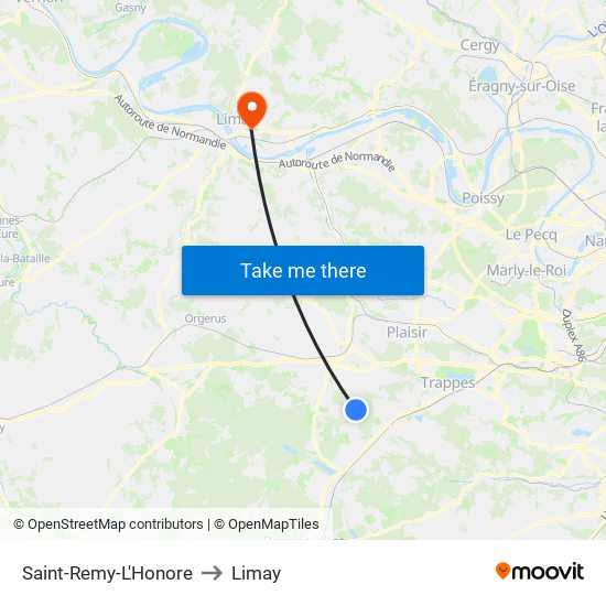 Saint-Remy-L'Honore to Limay map