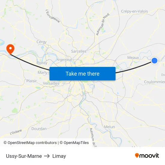 Ussy-Sur-Marne to Limay map