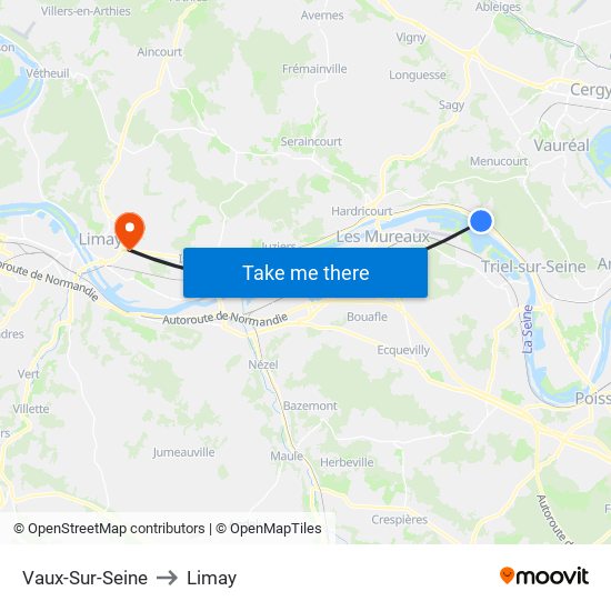 Vaux-Sur-Seine to Limay map