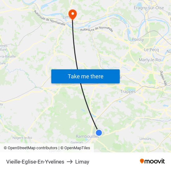 Vieille-Eglise-En-Yvelines to Limay map