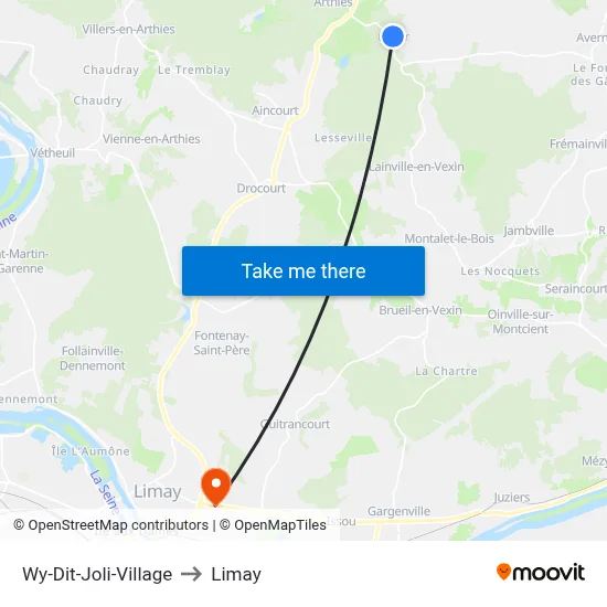 Wy-Dit-Joli-Village to Limay map