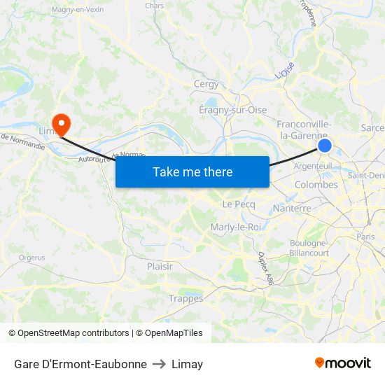 Gare D'Ermont-Eaubonne to Limay map