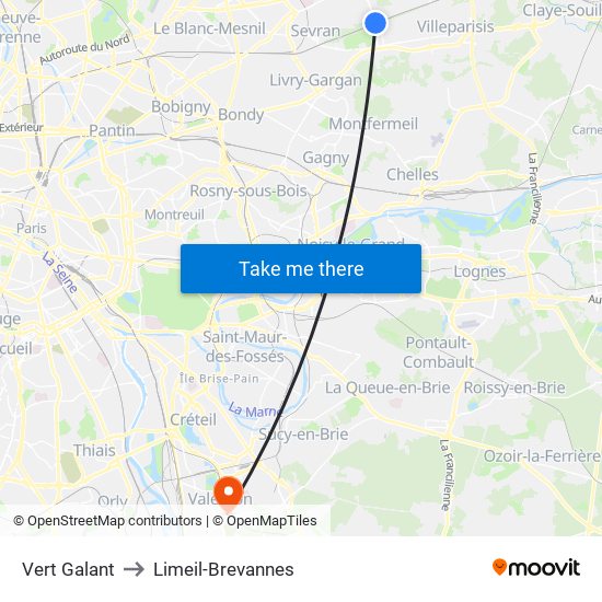 Vert Galant to Limeil-Brevannes map