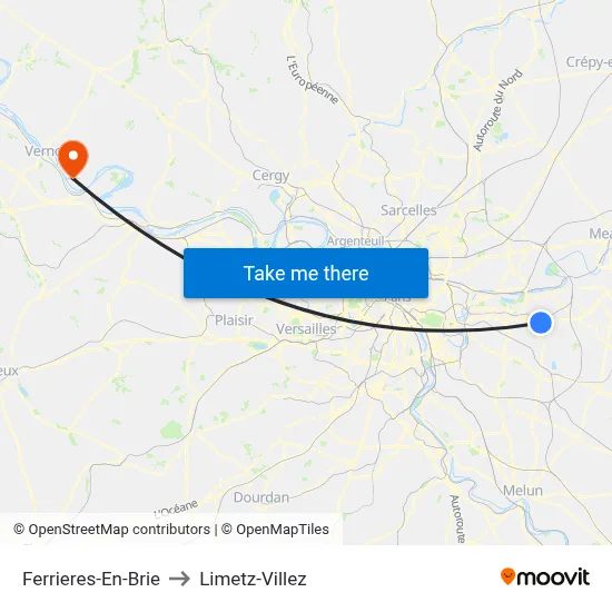 Ferrieres-En-Brie to Limetz-Villez map