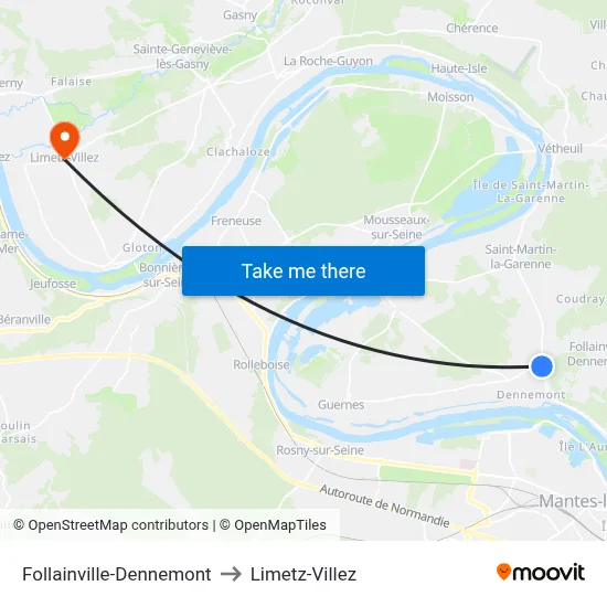 Follainville-Dennemont to Limetz-Villez map
