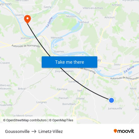 Goussonville to Limetz-Villez map