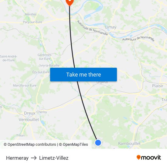 Hermeray to Limetz-Villez map