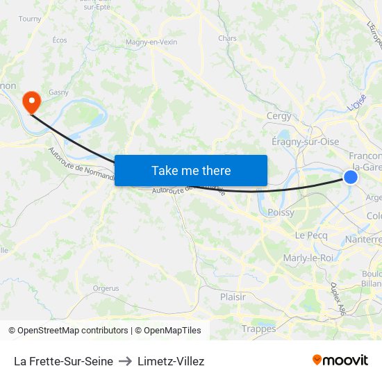 La Frette-Sur-Seine to Limetz-Villez map