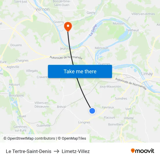 Le Tertre-Saint-Denis to Limetz-Villez map