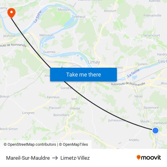 Mareil-Sur-Mauldre to Limetz-Villez map