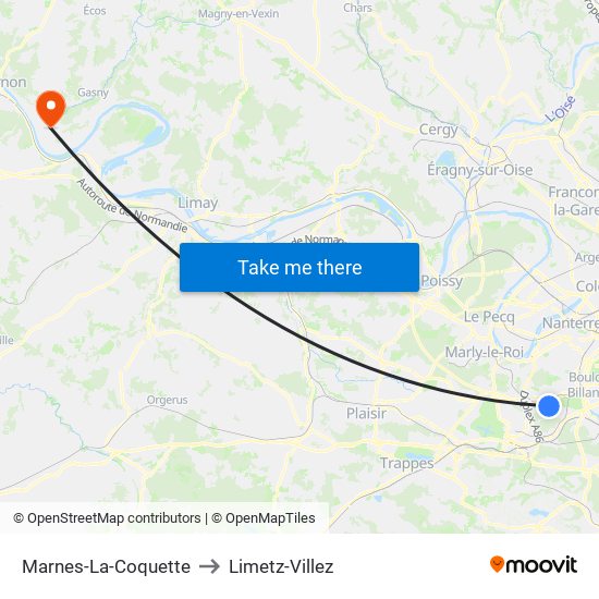 Marnes-La-Coquette to Limetz-Villez map