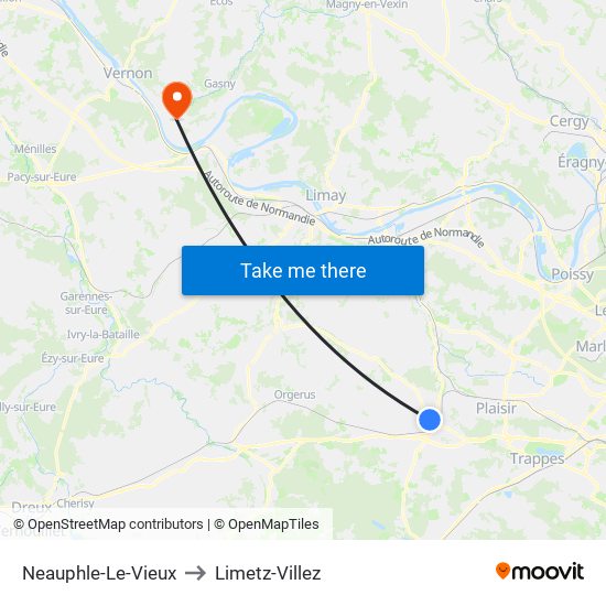 Neauphle-Le-Vieux to Limetz-Villez map