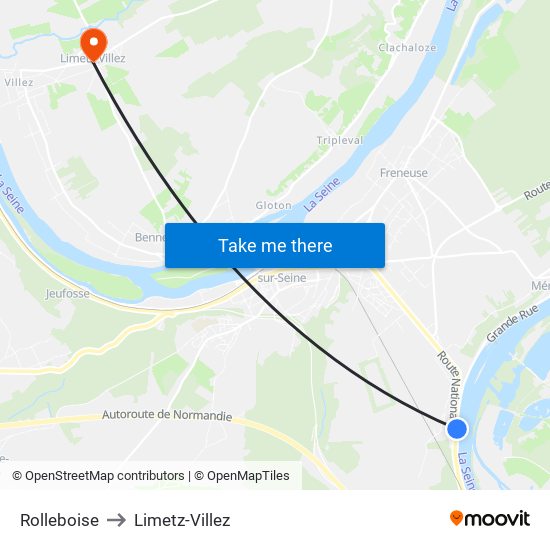 Rolleboise to Limetz-Villez map