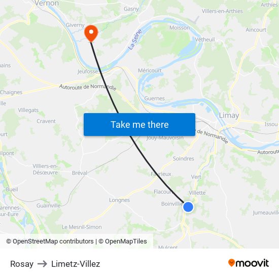 Rosay to Limetz-Villez map