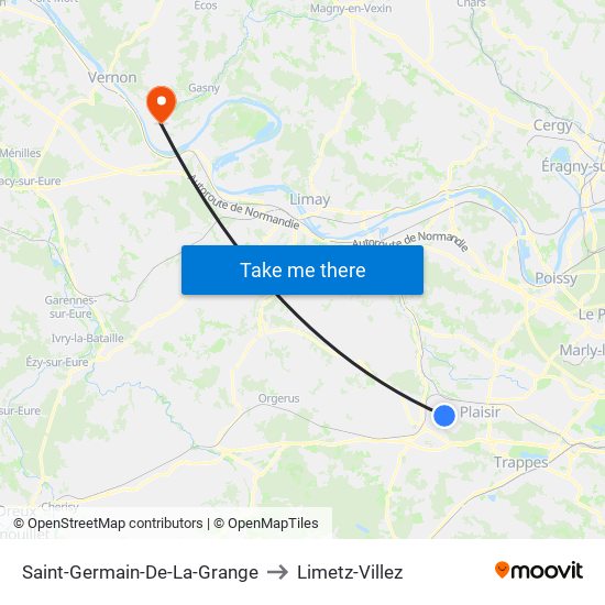 Saint-Germain-De-La-Grange to Limetz-Villez map