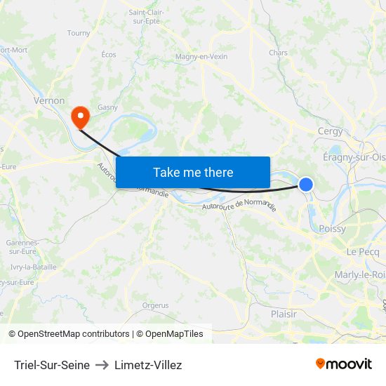 Triel-Sur-Seine to Limetz-Villez map