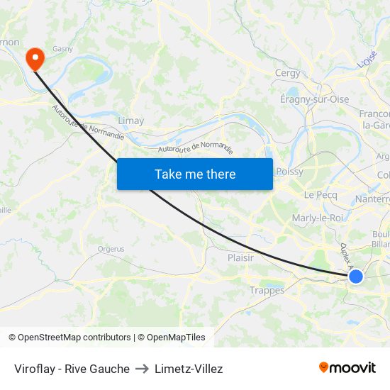 Viroflay - Rive Gauche to Limetz-Villez map