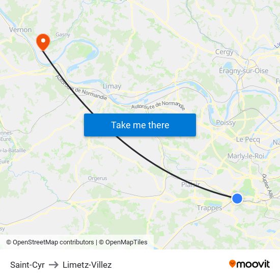 Saint-Cyr to Limetz-Villez map