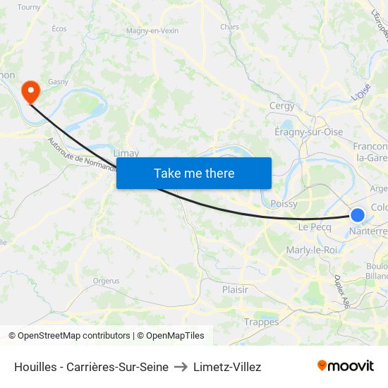 Houilles - Carrières-Sur-Seine to Limetz-Villez map