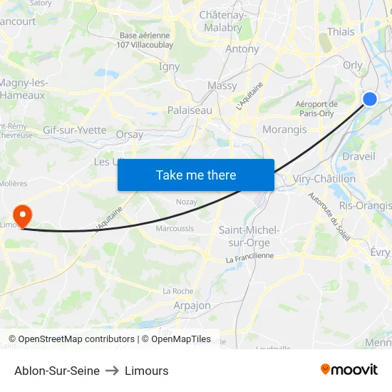 Ablon-Sur-Seine to Limours map