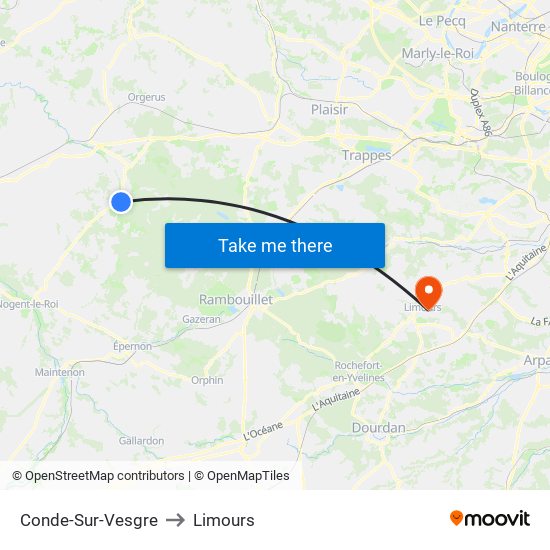 Conde-Sur-Vesgre to Limours map