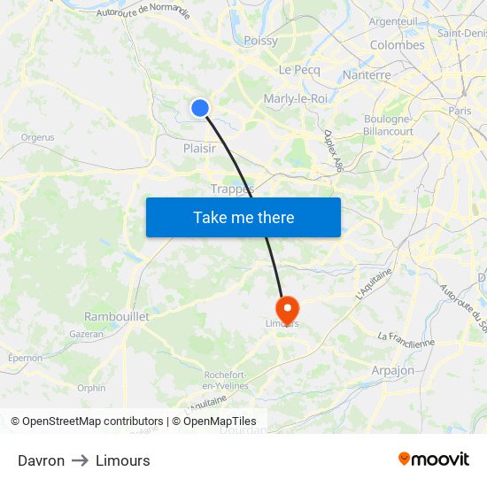 Davron to Limours map