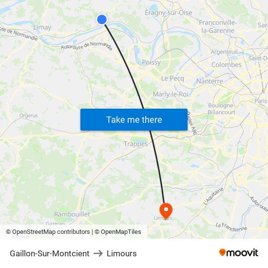 Gaillon-Sur-Montcient to Limours map