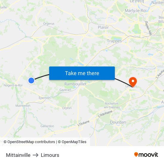 Mittainville to Limours map