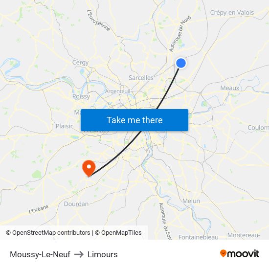 Moussy-Le-Neuf to Limours map