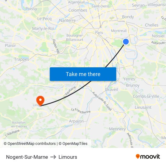 Nogent-Sur-Marne to Limours map