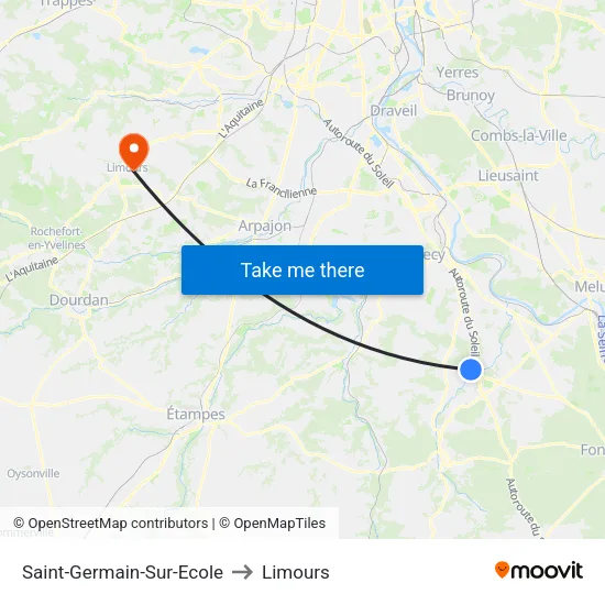 Saint-Germain-Sur-Ecole to Limours map