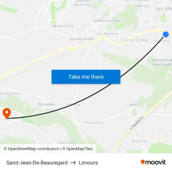 Saint-Jean-De-Beauregard to Limours map