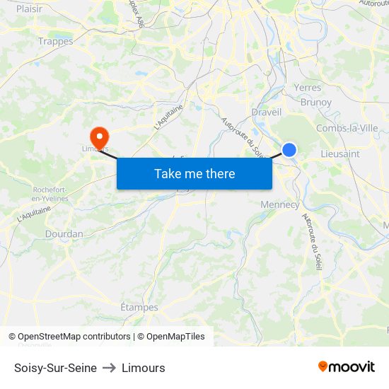 Soisy-Sur-Seine to Limours map