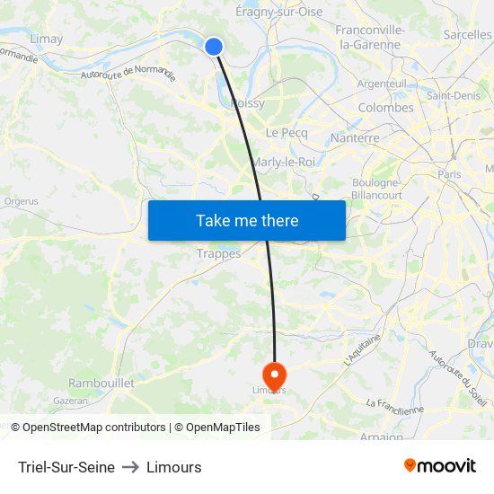 Triel-Sur-Seine to Limours map