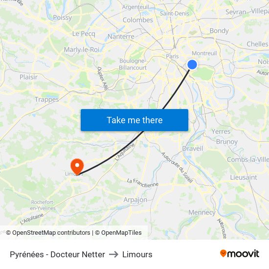 Pyrénées - Docteur Netter to Limours map