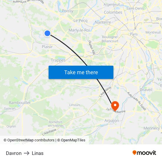 Davron to Linas map