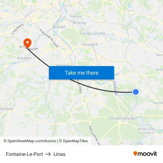 Fontaine-Le-Port to Linas map