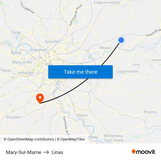 Mary-Sur-Marne to Linas map