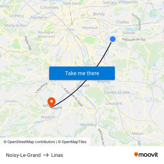 Noisy-Le-Grand to Linas map