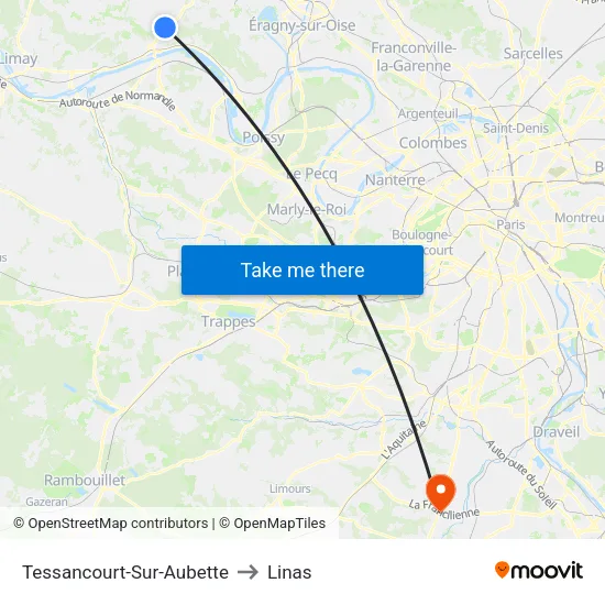 Tessancourt-Sur-Aubette to Linas map