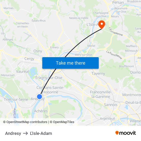 Andresy to L'Isle-Adam map