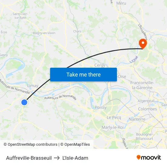 Auffreville-Brasseuil to L'Isle-Adam map
