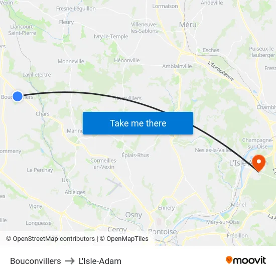 Bouconvillers to L'Isle-Adam map