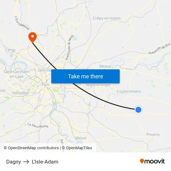 Dagny to L'Isle-Adam map